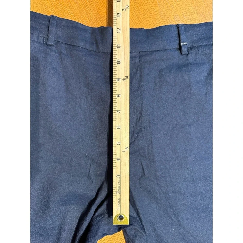 Ted Baker Kimmel Linen Blend Pants 38R Navy Slim Elastic Waist Mens NWT